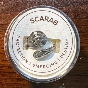 Alex and Ani adjustable “Scarab” ring in Sterling Silver